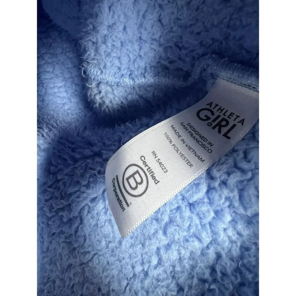 Athleta Girl So Snug Sherpa Hoodie Fleece Pullover Sweatshirt Blue Size XXL (16) - Picture 3 of 5